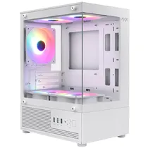 Gabinete Gamer Macrovip Max Aqua Series Mid Tower / 5 Cooler / RGB - Blanco (MV-TCXU2001F5W)