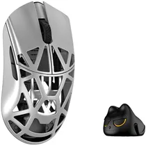 Mouse Gamer Wlmouse Beast X Mini Pro Magnesium Omron Opticals Solid Side Dongle 8K Sem Fio - Prata