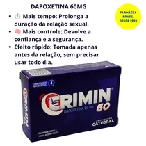 Erimin Dapoxetina 60MG 4 Comprimidos Tratamento Da Ejaculação Precoce