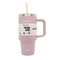 Terrano Termos Y Vasos Spotie Cup c/Pajita 946ML Rosa