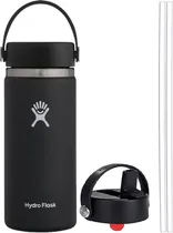 Garrafa Térmica Hydro Flask W16BTS001 473ML + Tampa WSF001 - Preta