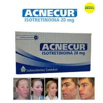 Roacutan Isotretinoína 20 MG Acnecur com 30 Cápsulas