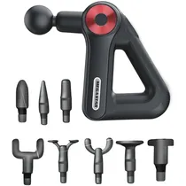 Massageador Muscular Portatil Megastar FMA11R com 9 Cabeças - Preto/Vermelho
