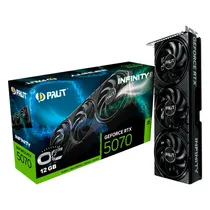 Placa de Vídeo Palit Geforce RTX5070 Infinity 3 Oc, 12GB GDDR7, 192BITS, 1X HDMI 3X Displayport, NE75070S19K9 NE75070S19K9-GB 2050S, Preto