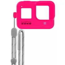 Capa de Silicone com Cordão Ajustável para HERO5/6/7 Gopro - Rosa Elétrico