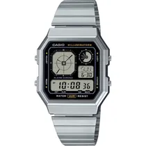 Relógio Casio Vintage A130WE-1ADF Analógico - Prata/Preto