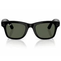 Óculos de Sol Ray-Ban Meta Wayfarer RW4008 Wifi Meta Ia 32GB - Preto Brilhante Lente Verde