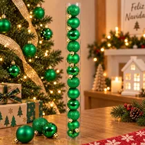 Bolas de Natal Verdes 4 CM 12 Peças
