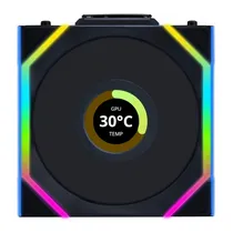 Cooler Fan de Gabinete Lian Li Uni Fan Wireless LCD 120 Reverse Blade 12RSLLCD1W1B, PWM 4-Pinos, 120MM, com L-Wireless Controller, Preto