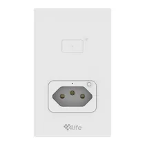 Interruptor de Parede 4LIFE Zigbee Smart Wall 1 Gang Light Touch Switch + Socket FLT11GZW / com 1 Botão / Zigbee 3.0 / Compativel com Alexa e Google Home / 100-240V ~50/ 60HZ / App Smart Life - Branco