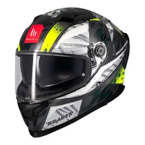 Capacete MT Helmets Braker SV Fury C6 - Fechado - Tamanho XL - com Óculos Interno - Gloss
