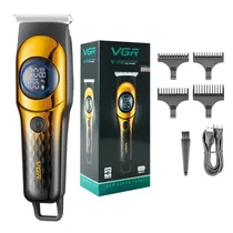 Aparador / Cortador de Cabelo Voyager VGR Hair Trimmer V-966 / com Acessórios / Recarregável - Preto/ Dourado