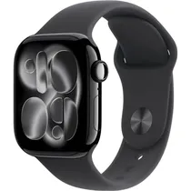 Apple Watch S11 GPS Caixa de Alumínio Em Jet Preto e Pulseira Esportiva Na Cor Preta 42 MM p/M MEQT4LW/A
