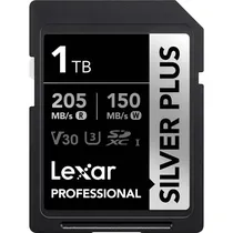 Memória SD Lexar Profissional Silver Plus 205-150 MB/s C10 U3 V30 1 TB (LSDSIPL001T-BNNNG)