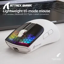 Mouse Wireless Attack Shark X5 Main Click RGB 49G/ PAW3212/ Ergo/ 4000DPI/ Black