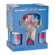 Kit Cerveja Delirium Tremens 4 Long Neck 330ML + 1 Copo Personalizado