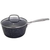 Panela Induçao Ucc Life com Revestimento de Granito com Tampa Preta 18CM
