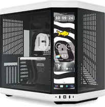 Gabinete Hyte Y70 Touch Infinite Pantalla Tactil 2.5K LCD/ ATX/ Mid Tower/ White/ Black(Panda)