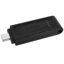 Pendrive de 64GB Kingston Datatraveler 70 DT70 USB-C - Preto