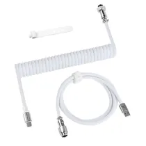 Cabo Espiral Attark Shark C01PRO USB-C / USB-A - Branco
