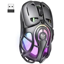 Mouse Gamer Onikuma DM02 RGB Sem Fio - Cinza