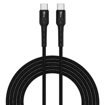 Cabo 4LIFE FLT2CC602B Power Flex Series / USB-C para USB-C / 2 Metros / 60W - Preto (Nylon)