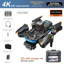 Drone Hetzer A14 Pro Max Pantalla/ GPS/ 2 Baterias - Black