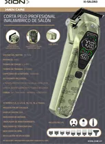 Corta Pelo Xion XI-SALON3 Profesional/ 8PEINES/ 2HS/ Gold/ Regulable/ Bivolt