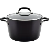 Panela Kitchenaid 84805 Antiaderente Tripla Camada Tampa Vidro 8L Preto Onix