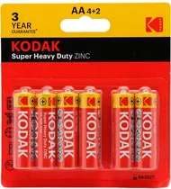 Pilha Kodak Super Heavy Duty Zinc - AA 4+2 (6 Unidades)