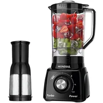 Liquidificador Mondial Turbo Power L-99-FB / 550W / 2.2 Litros / 3 Velocidades + Pulsar / 110V ~ 60HZ - Preto