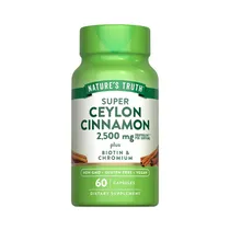 Vitamina Nature's Truth Super Ceylon Cinnamon Plus Biotin & Chromium 2500MG 60 Cápsulas