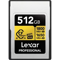 Memória Cfexpress Lexar Professional Gold Series Tipo A 1800-1650 MB/s 512 GB (LCAEXG4512G-Rneng)