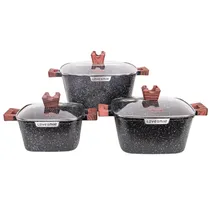 Conjunto de Panelas Antiaderentes para Indução Ucc Life, 6 Peças, Preto