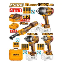 Combo 4 Em 1 Kit Ingco Catraca + Chave de Impacto 135K + Chave de Impacto 85K + Chave de Impacto 40K CKLI260378 – 2 Baterias 5AH Combo 4 Em 1 Kit Ingco Catraca + Chave de Impacto 135K + Chave de Impacto 85K + Chave de Impacto 40K – 2 Baterias 5AH