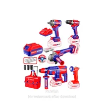 Kit Emtop 5IN1 ECKL20595 Par+Par Imp+Martillo+Lixadora+Linterna 2/Bat 220V*