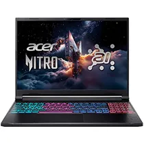 Notebook Gamer Acer Nitro V 16S Ai ANV16S-61-R9TR AMD Ryzen Ai 7 350 Tela Wuxga 16" / 16GB de Ram / 1TB SSD / WIN11HOME / Geforce RTX5060 8GB - Obsidian Preto (Inglês)