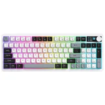 Teclado Onikuma MT902, 65% Sem Fio USB-C, Semi-Mecânico Membrana, Cinza/Preto/Branco, Inglês