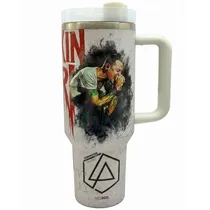 Copo Térmico Weedoo Linkin Park 1,2L com Canudo - Preto/Branco