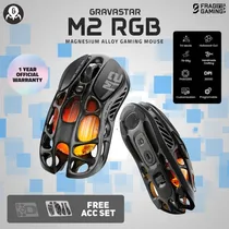 Mouse Wireless Gravastar Mercury M2 RGB PAW3395/79G/26000DPI/Black