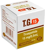 T.G. Tirzepatida 15MG/0,5ML (4 Frascos Solução Injetável)