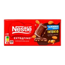 Barra Chocolate Nestle Extrafino Sem Glúten Inteso 40% Cacau Ao Leite e Amêndoa 123G