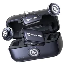 Microfone Lapela Hollyland Lark M3 Combo USB-C para Smartphone Sem Fio - Preto (2TX-2RX)