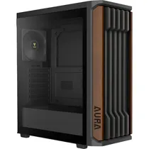 Gabinete Gamdias Aura GC11 Wood ATX Mid Tower Panorâmico - Preto