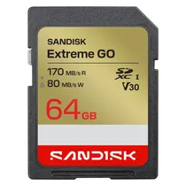 Cartão de Memória SD Sandisk Extreme Go 64GB 170MBS - SDSDXGN-064G-Gncin