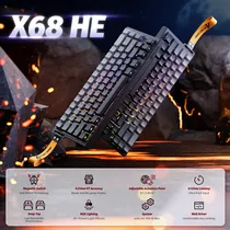 Teclado Mecanico Attack Shark X68 He RGB/ 60%/ 8K/ Rapid Trigger/ Magnetic SW(Linear)/ Rose Red