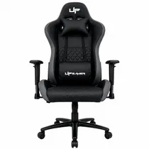 Cadeira Gamer Up Gamer D2534BKGY, PVC Algodão Base Em Metal Reclinável Até 120KG, Preto e Cinza