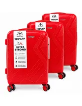 Mala de Viagem Kit 3PCS Fibra Vermelho