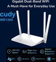Roteador Cudy WR1300 AC1200 Wifi Mesh Gigabit 867+300MBPS 5P VPN