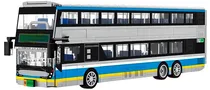 Blocos de Construção Intercity Bus Double-Decker Electic Bus Wange - 4974 (491 Peças)
